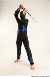 Man Young Athletic Fighting with sword Standing poses Casual Asian